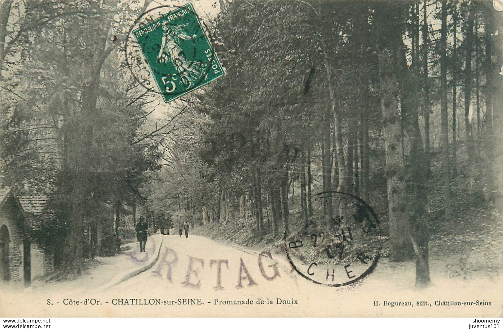 CPA CHATILLON SUR SEINE-Promenade De La Douix-8-Timbre        L1939 - Chatillon Sur Seine