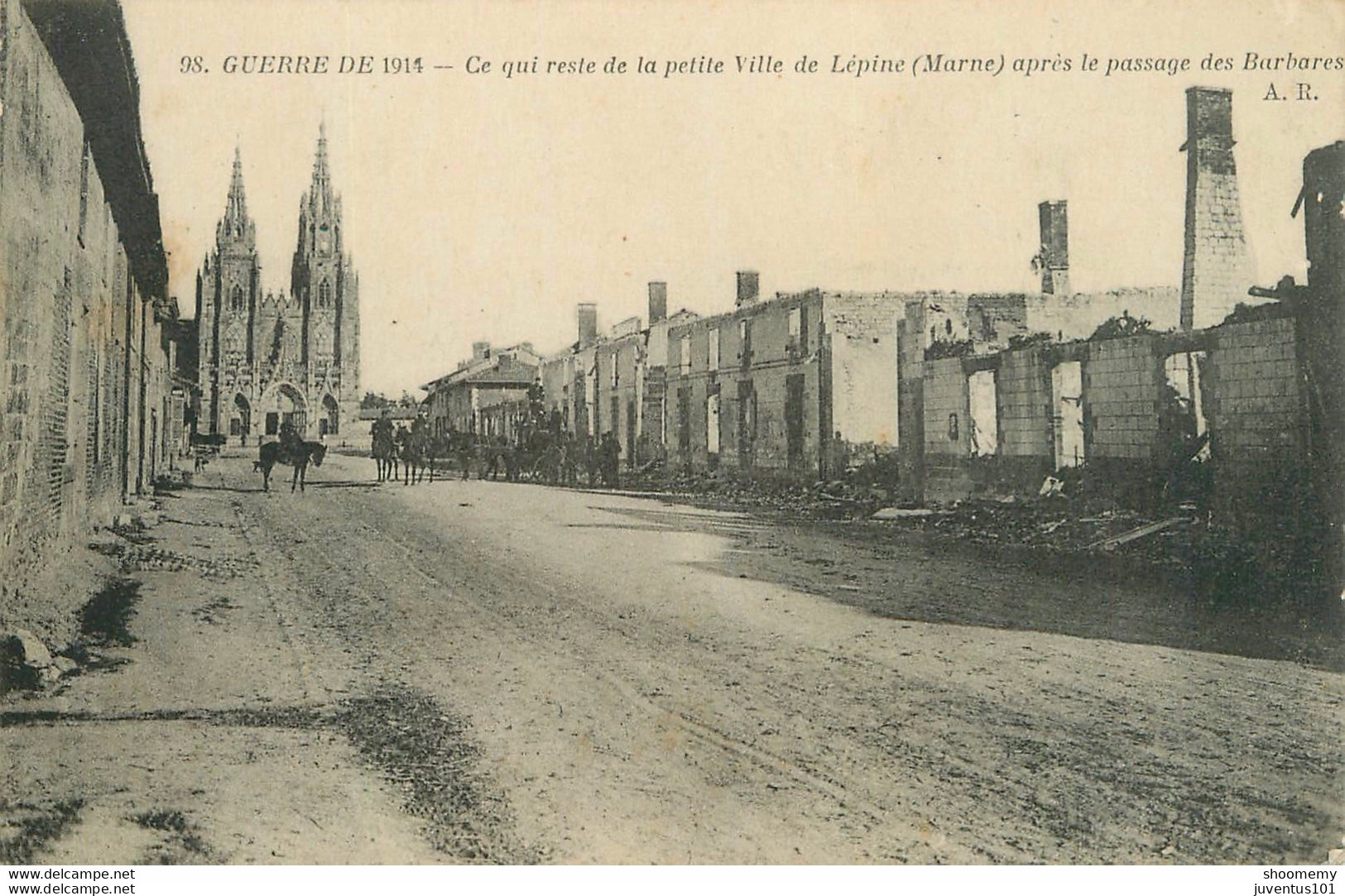 CPA Guerre De 1914-Ce Qui Reste De La Petite Ville De Lépine-L'épine Après Le Passage Des Barbares    L2113 - L'Epine