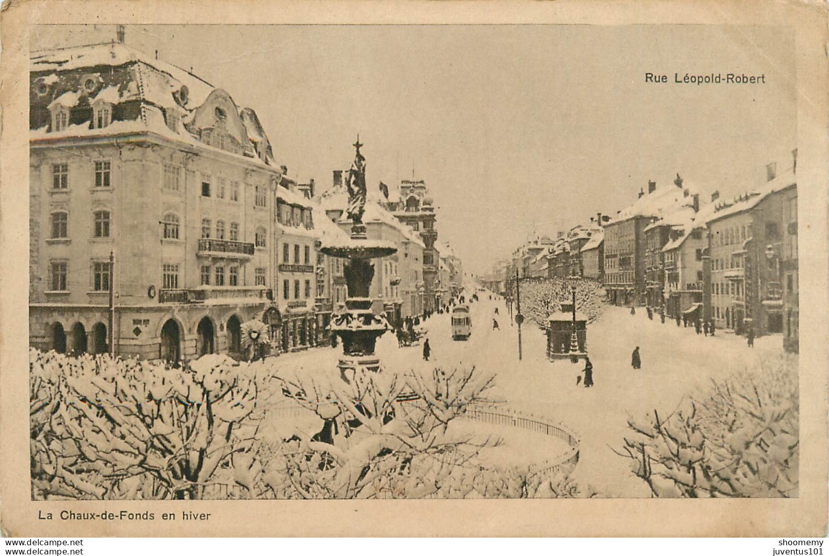 CPA La Chaux De Fonds En Hiver-Rue Léopold Robert-Timbre      L2194 - La Chaux-de-Fonds