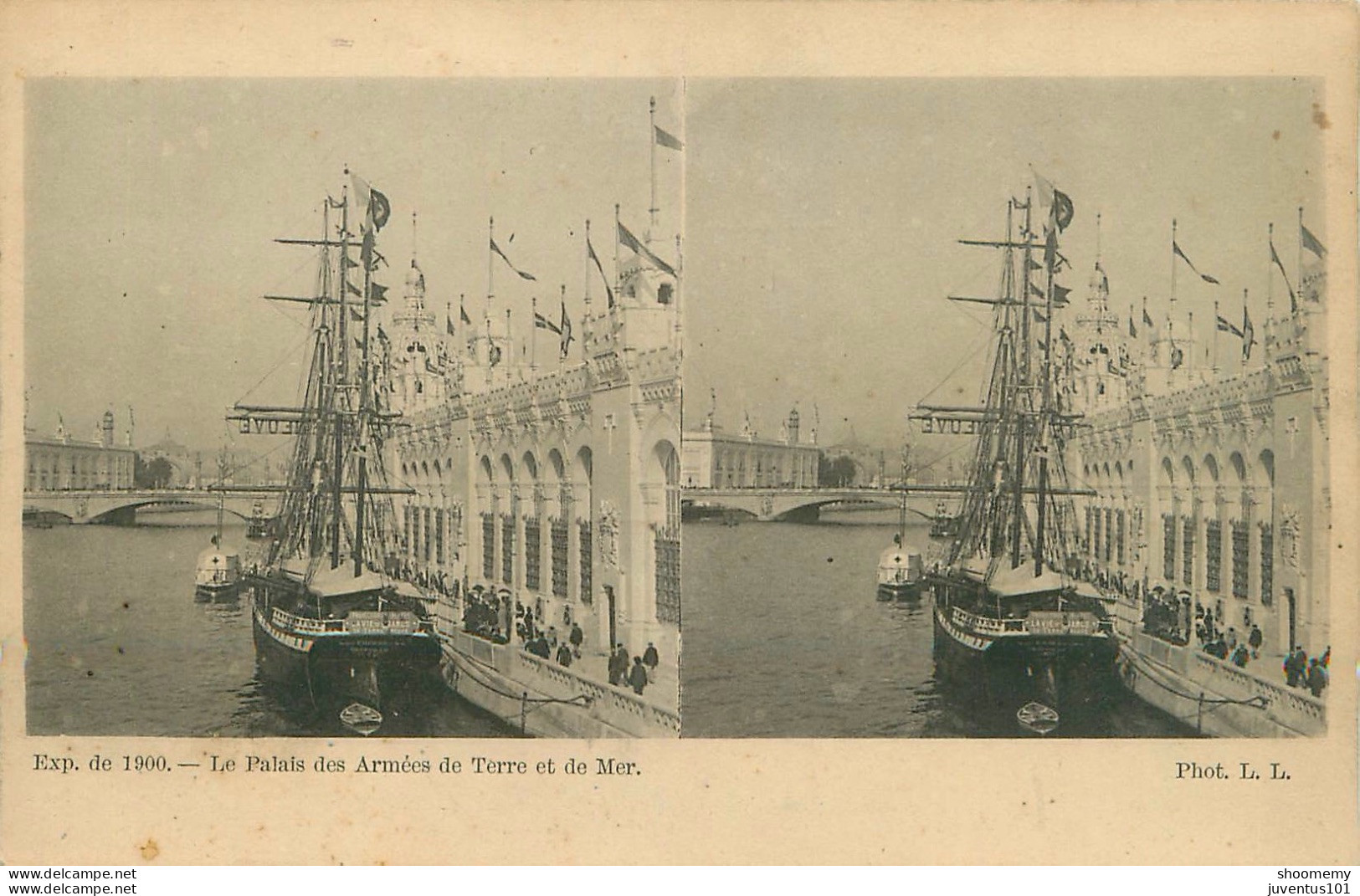 CPA Stéréoscopique-Paris-Exposition De 1900-Le Palais Des Armées De Terre Et Mer   L2223 - Ausstellungen