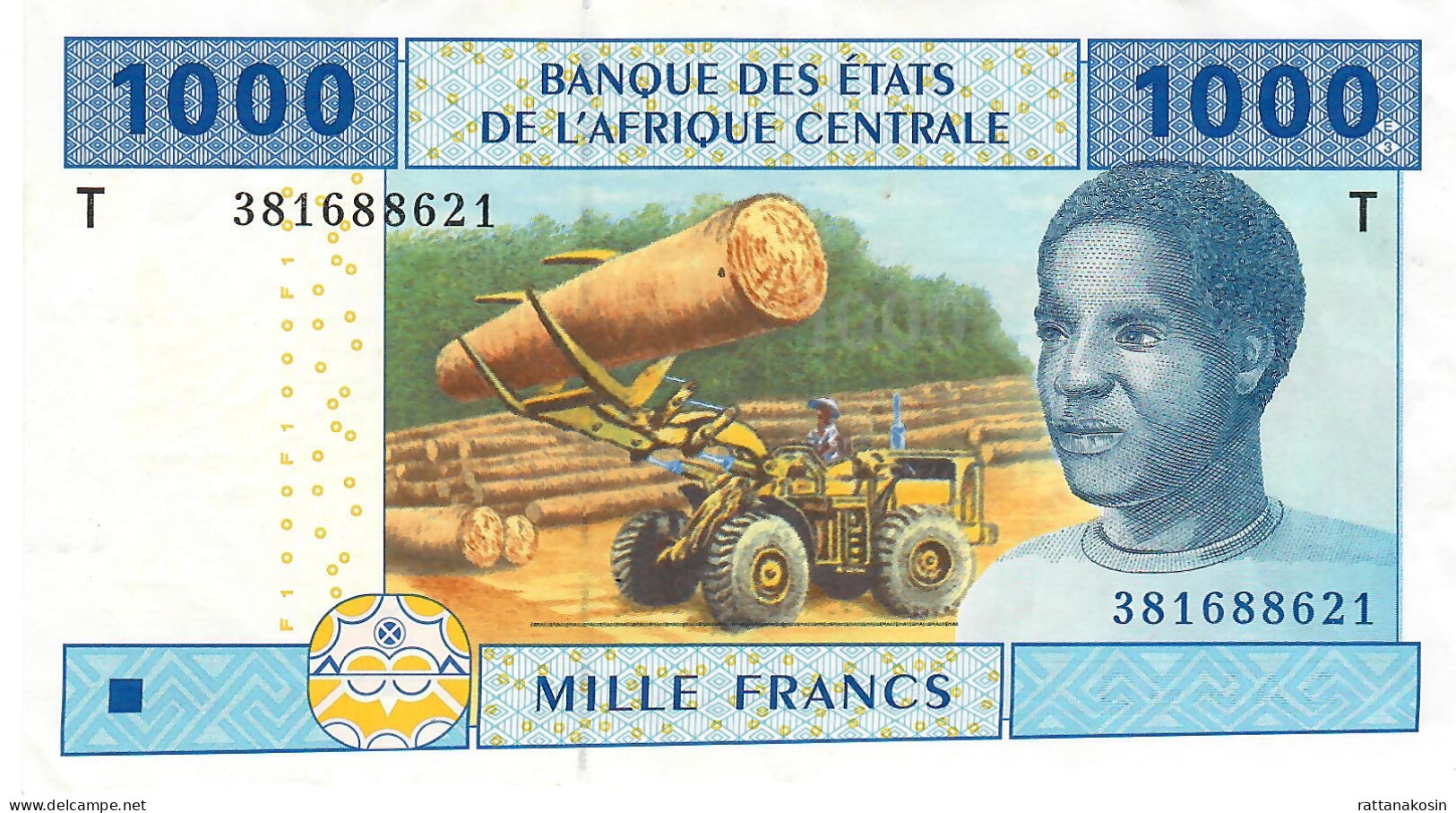 C.A.S. T For CONGO P107Tb 1000 FRANCS 2002 Signature 9 (RAREST )   XF - États D'Afrique Centrale