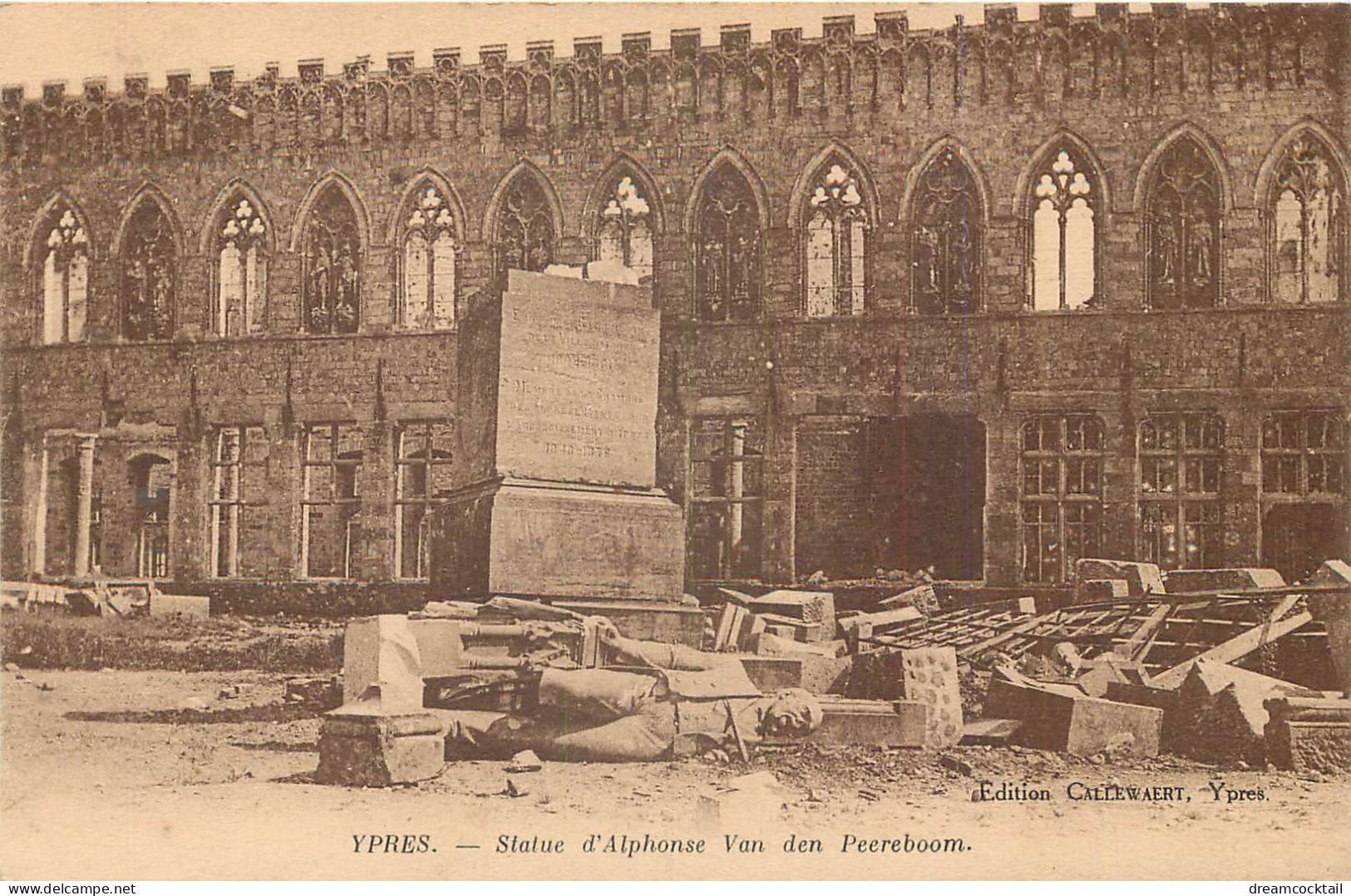 Belgique YPRES Superbe Lot De 7 Cpa Bd Malou, Statue Van Den Peereboom, Incendie Halles, Cathédrale St-Martin, Chair.... - Ieper