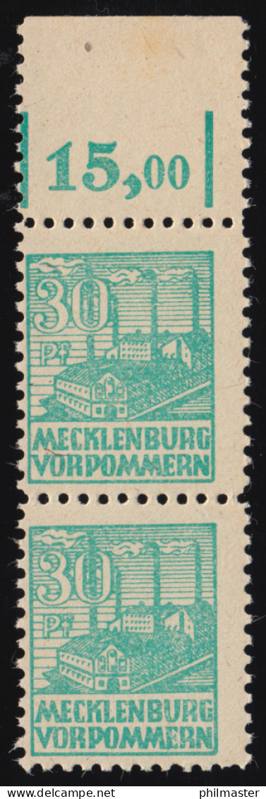 39III Abschiedsserie 30 Pf. OR-Paar Mit PLF III Schrägstrich Durch E, Feld 15 ** - Nuovi