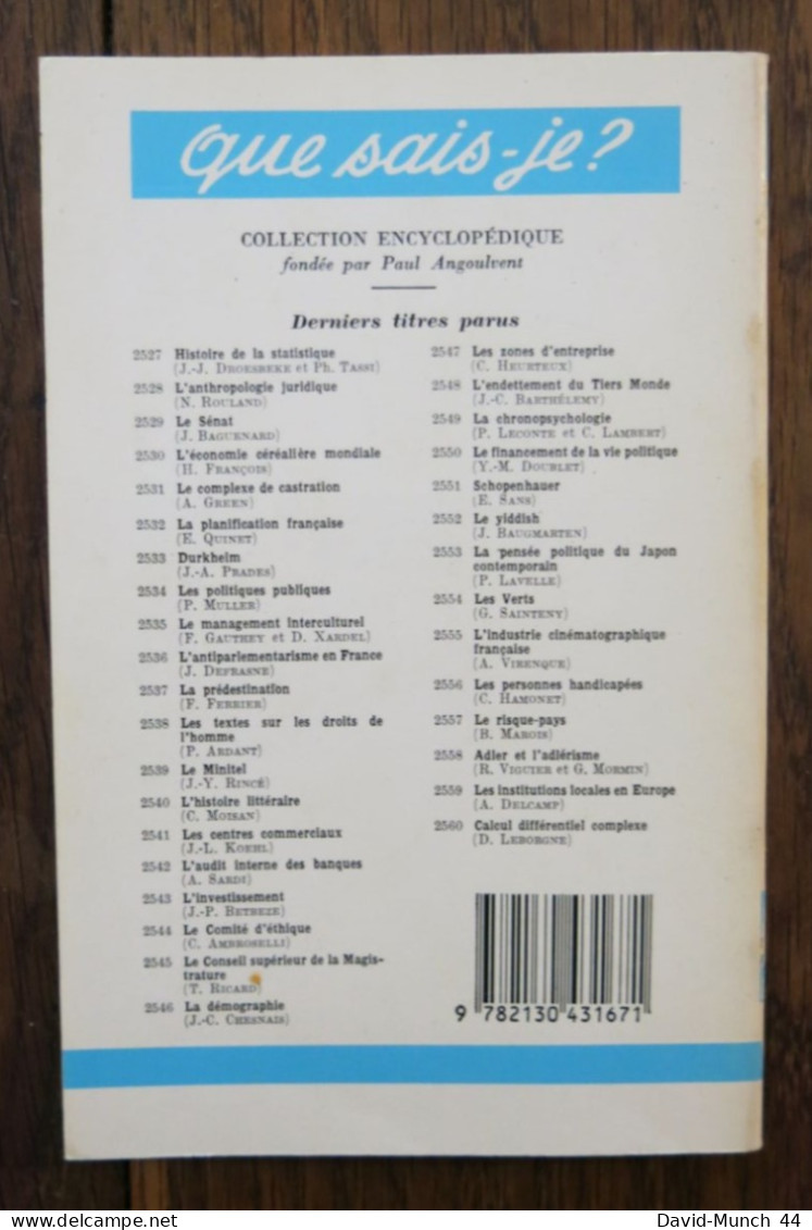 Que Sais-Je? Droit De La Presse De Philippe Bilger Et Bertrand Prevost. PUF. 1990 - Droit