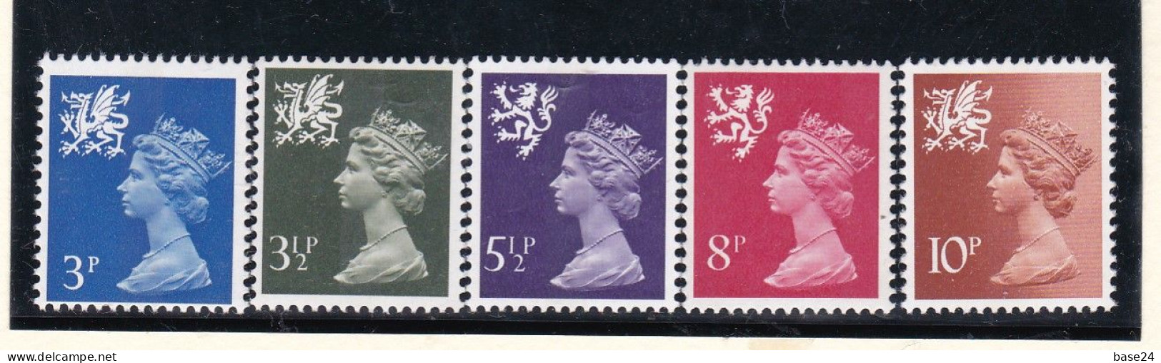 1971 Great Britain, Scotland REGIONAL MACHIN DEFINITIVES, QUEEN ELIZABETH II, 5 Valori MNH** Scozia, Gran Bretagna - Schottland