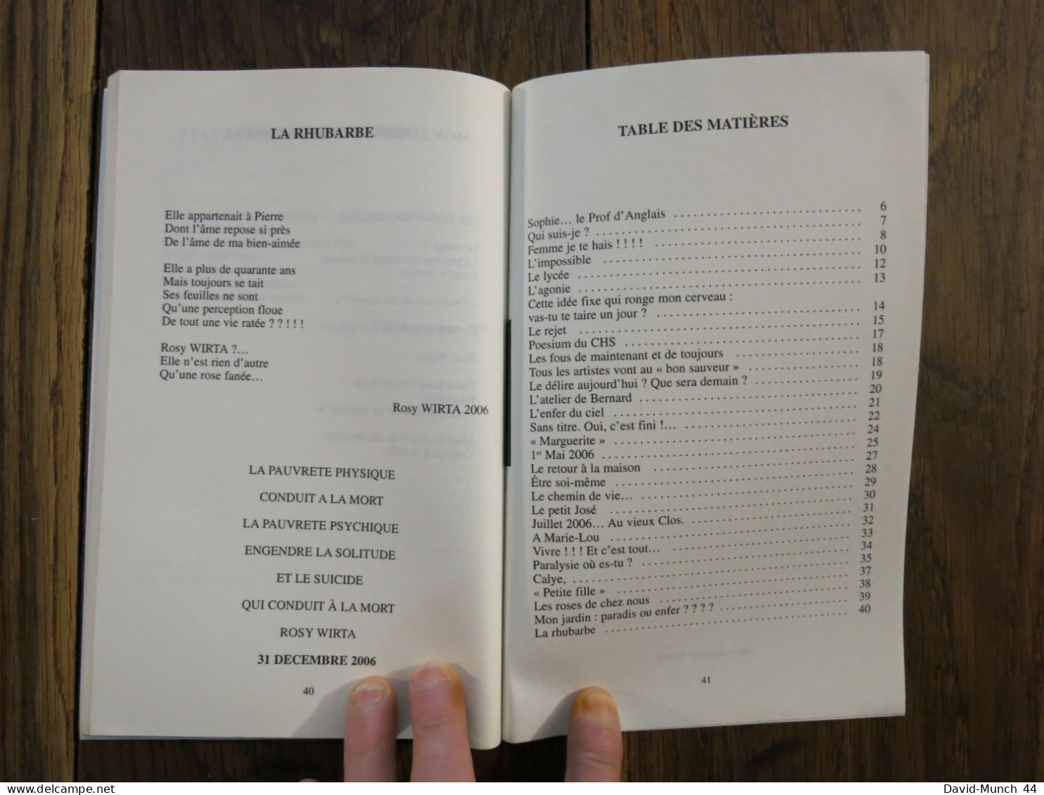 Le martyre dans ma tête, La vie de Rosy Wirta de Marie-Françoise François. La Bruyère éditions. 2007