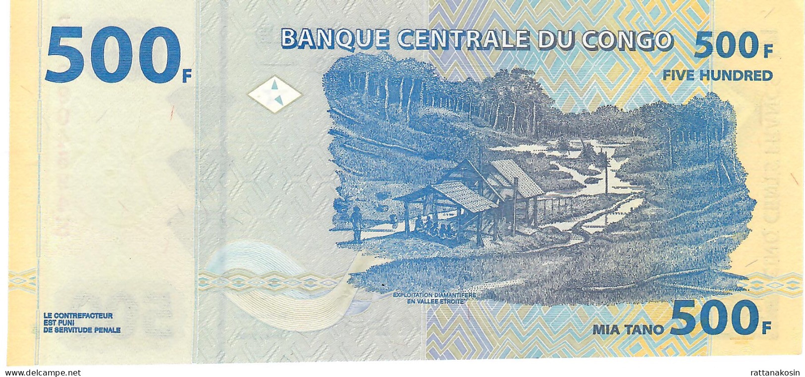 CONGO P96c 500 FRANCS 2002  #PF/H  Orell Füssli Zurich    UNC. - Democratische Republiek Congo & Zaire