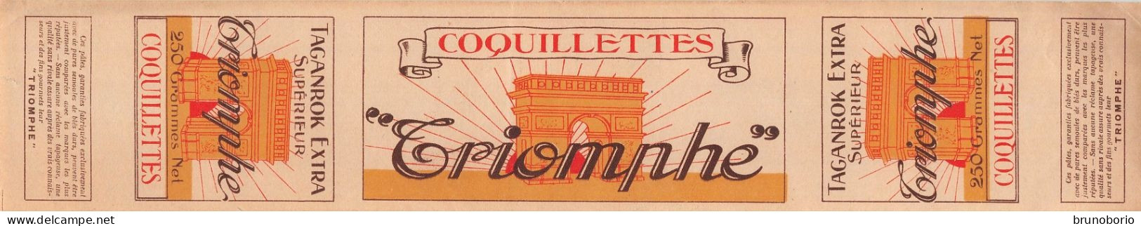 00134 "ETICHETTA  PATES  COQUILLETTES -  TAGANROX EXTRA SUPERIEUR- TRIOMPHE - GR 250" ETICH. ORIG - Autres & Non Classés