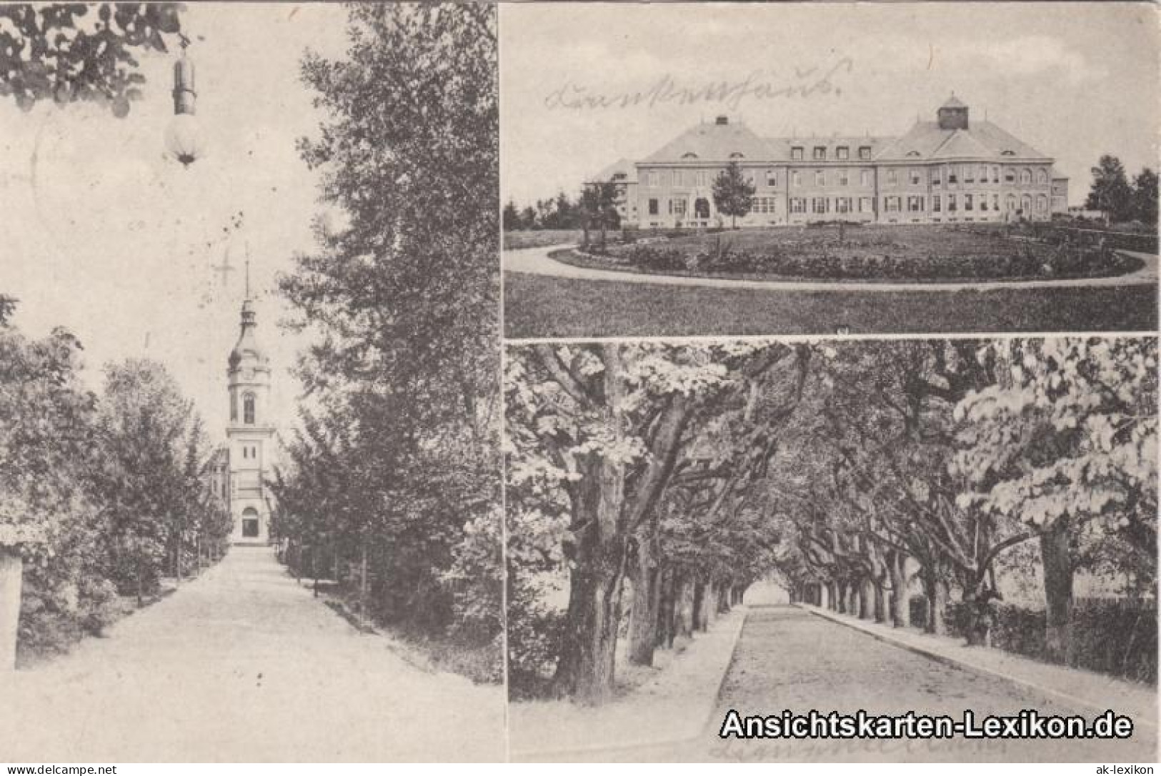 Großschweidnitz (OL) Swó&#324;ca 3 Bild: Landesanstalt, Kirche Und Allee 1924 - Grossschweidnitz