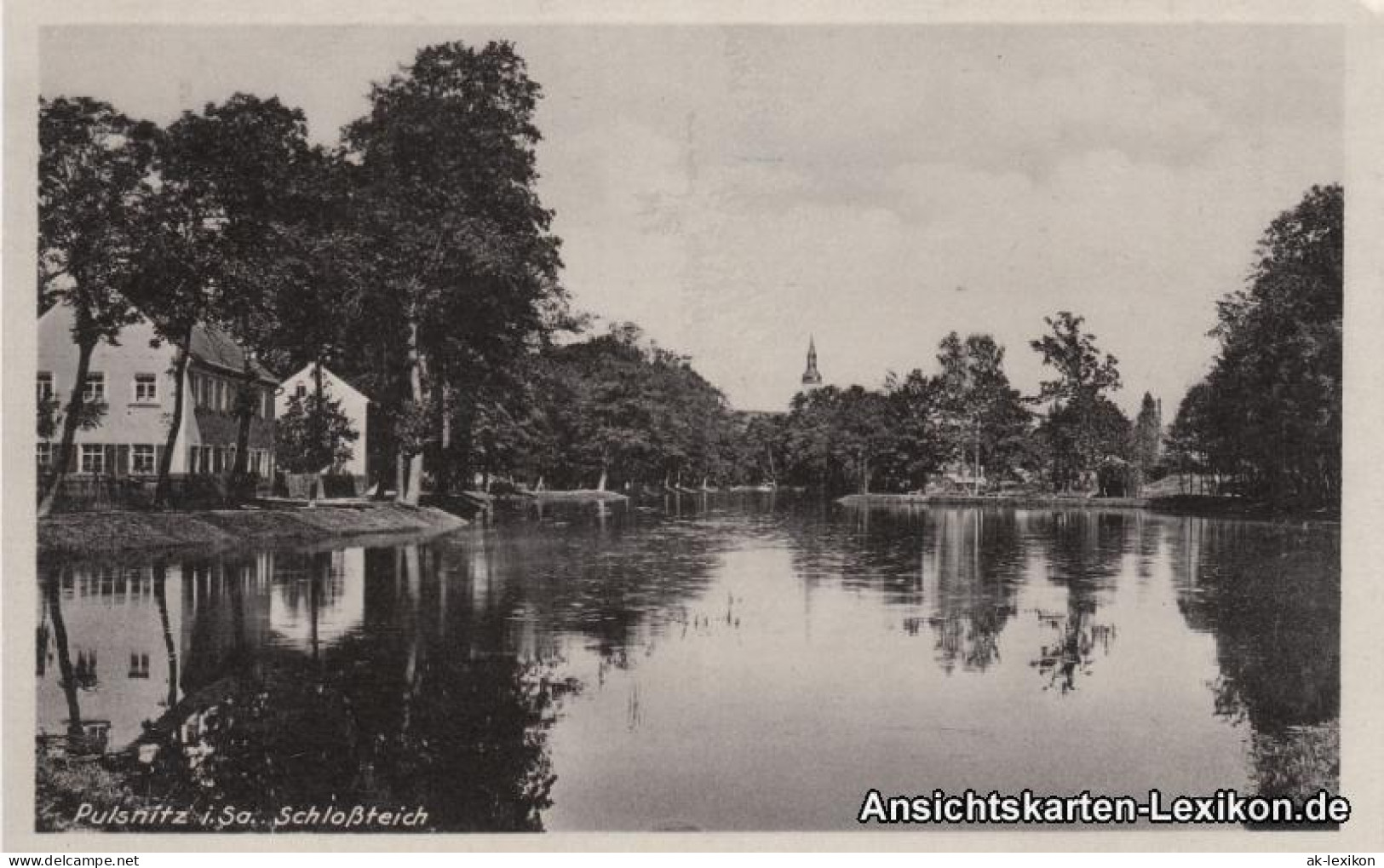 Ansichtskarte Pulsnitz Połčnica Partie Am Schloßteich 1939  - Pulsnitz