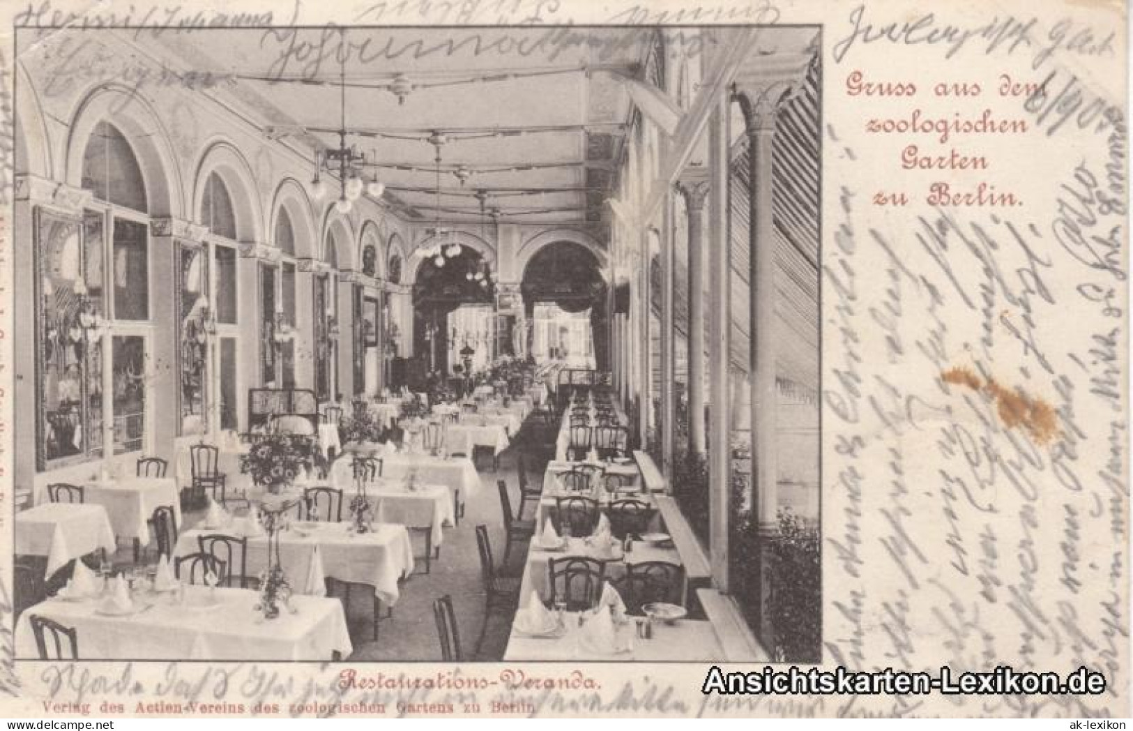 Ansichtskarte Charlottenburg-Berlin Restaurations-Veranda 1903  - Charlottenburg