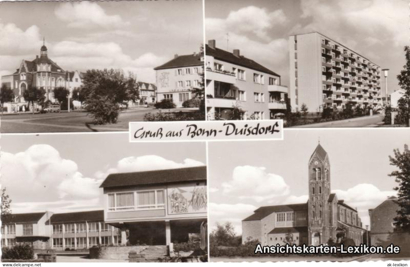 Ansichtskarte Duisdorf -Bonn 4 Bild: Straßen Und Kirche 1968  - Bonn