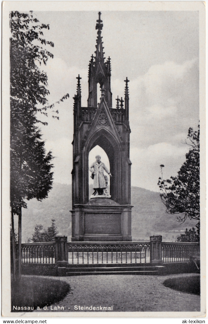 Ansichtskarte Nassau (Lahn) Partie Am Steindenkmal 1942  - Nassau