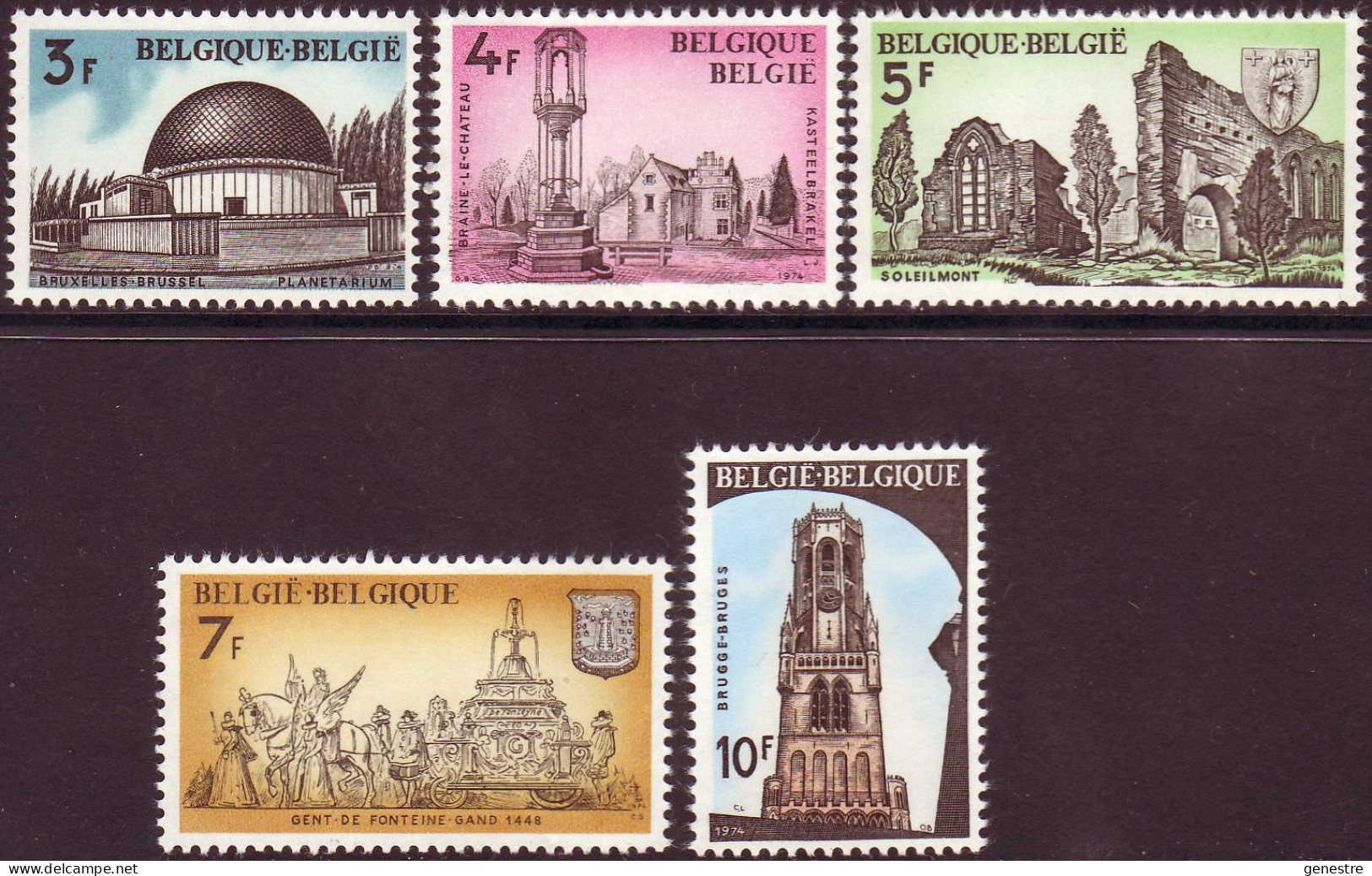 Belgique - 1974 - COB 1718 à 1722 ** (MNH) - Neufs