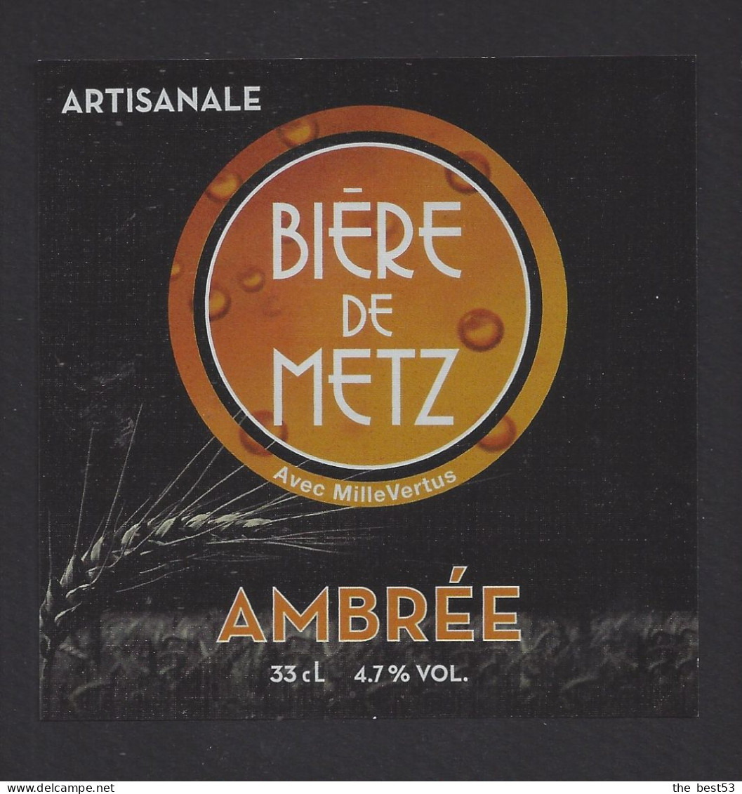 Etiquette De Bière Ambrée -  Brasserie Bière De Metz  à  Jury  (57) - Cerveza