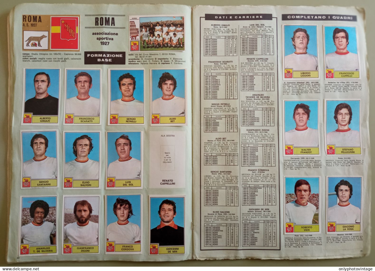 Album Figurine Calciatori Panini 1971-72 Raro Quasi Completo