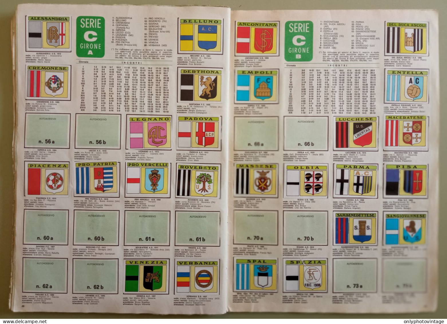 Album Figurine Calciatori Panini 1971-72 Raro Quasi Completo