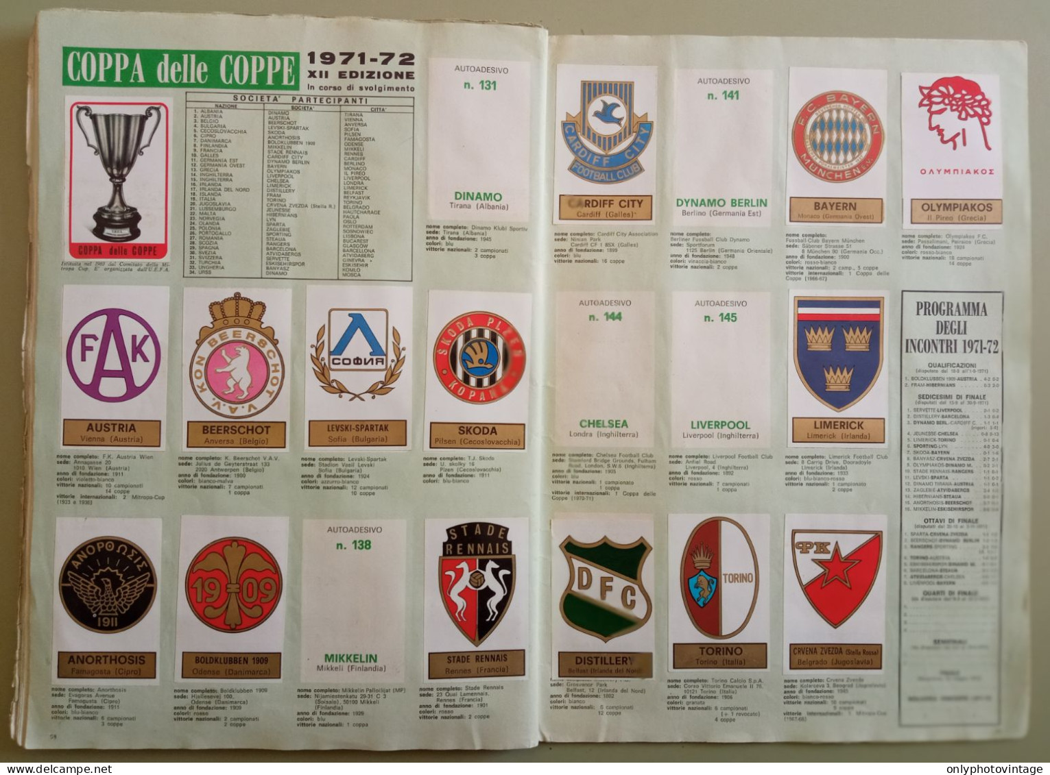 Album Figurine Calciatori Panini 1971-72 Raro Quasi Completo