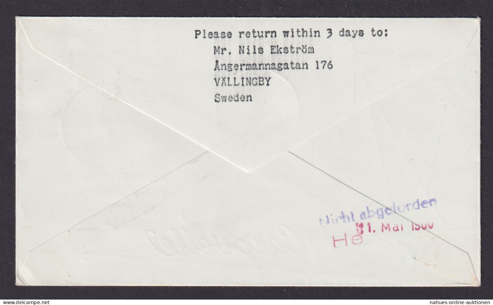 Flugpost Brief Air Mail Dänemark Erstflug Jet Caravelle Kopenhagen Frankfurt - Cartas & Documentos