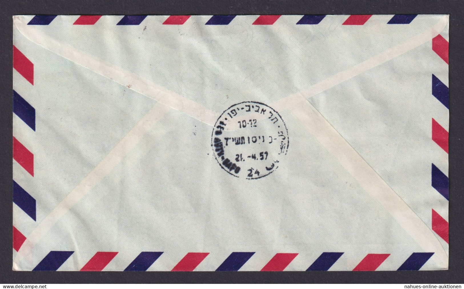 Flugpost Brief Air Mail Air France Destination Tokio Japan Tel Avis Israel Erst- - Storia Postale