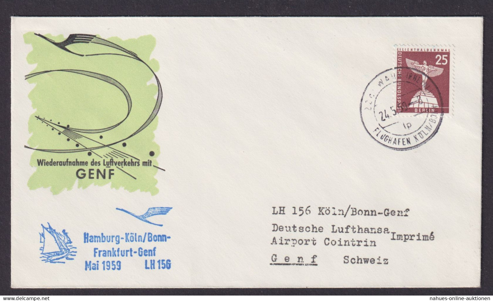 Flugpost Brief Air Mail Berlin EF Stadtbilder Lufthansa Hamburg Köln Frankfurt - Lettres & Documents