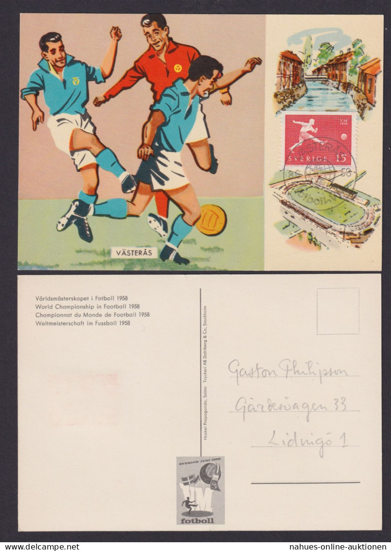 Sport Fußball WM Weltmeisterschaft Schweden Tolle Künstler Maximumkarte MK 1958 - Altri & Non Classificati