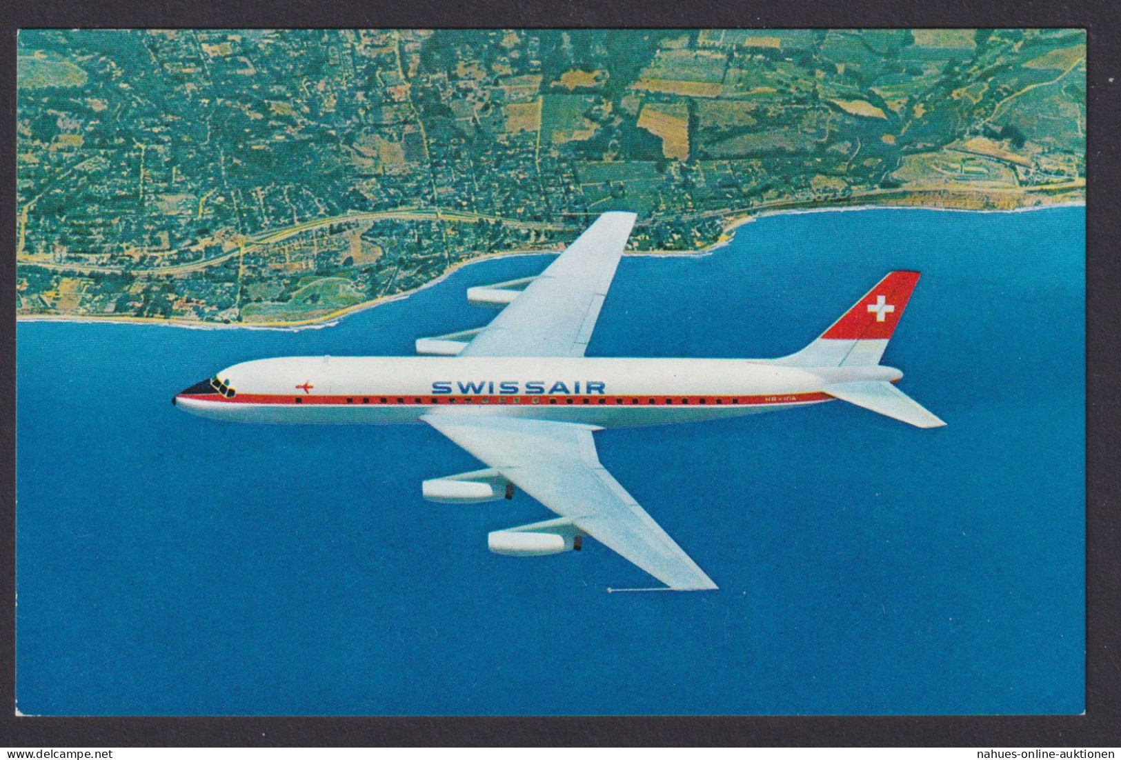 Flugpost Air Mail Ansichtskarte Swissair Douglas DC 8 Schweiz - Zeppeline