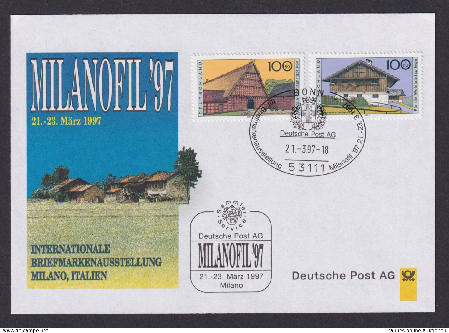 Philatelie Briefmarkenausstellung Milanofil Mailand Italien 1997 SST Deutsche - Covers & Documents