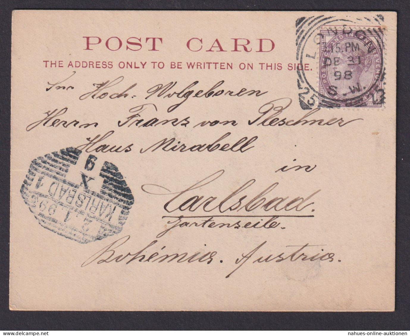London Großbritanien Post Card Carlsbad Tschechien AK Motiv Towerbridge MINI-AK - Briefe U. Dokumente