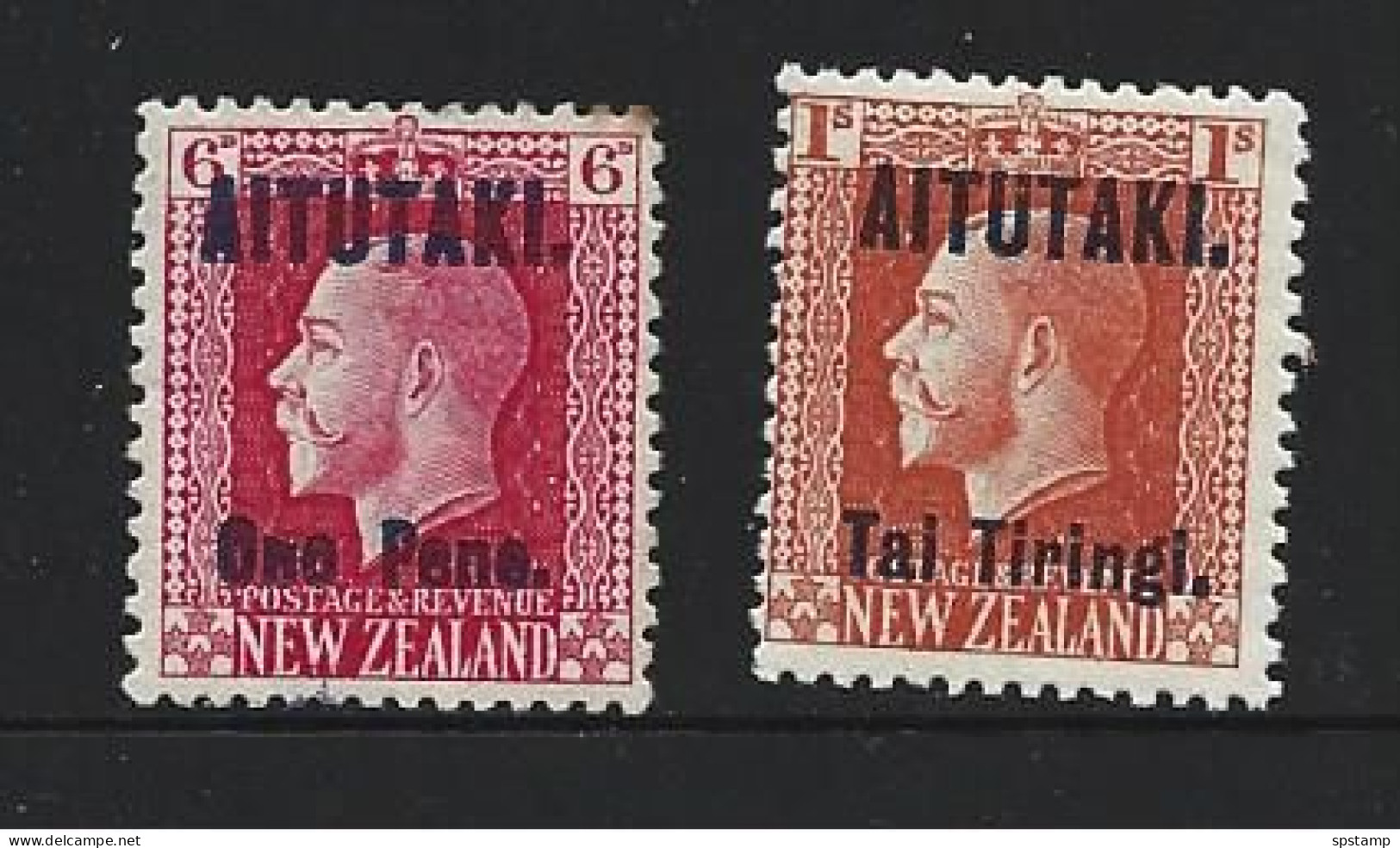 Aitutaki 1916 - 1917 Overprints On NZ KGV Perf 14 X 13.5 Set Of 2 Mint / MNH - Aitutaki