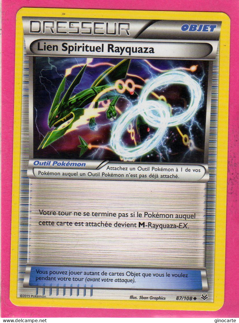 Carte Pokemon Francaise 2015 Xy Ciel Rugissant 87/108 Lien Spirituel Rayquaza Neuve - XY