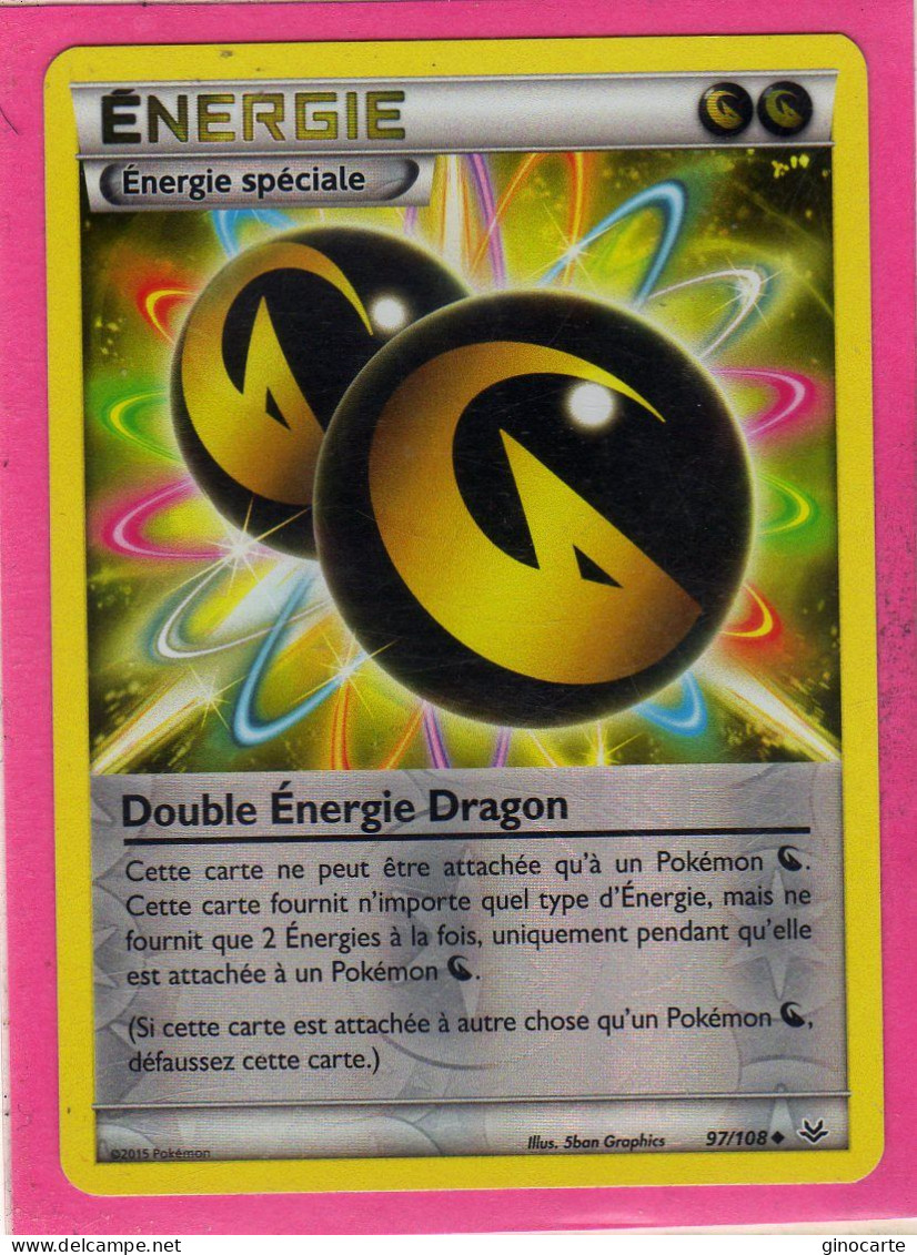 Carte Pokemon Francaise 2015 Xy Ciel Rugissant 97/108 Double Energie Dragon Reverse Neuve - XY