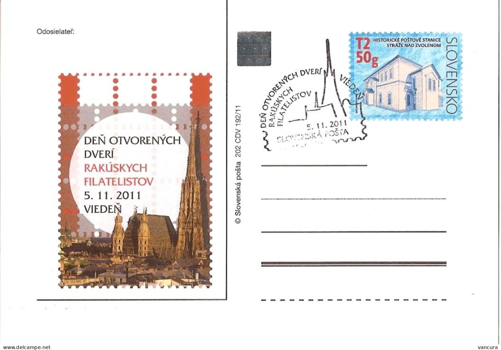 CDV 202 Slovakia - Open Days Of Austrian Philatelists 2011 St Stephen's Cathedral - Kerken En Kathedralen