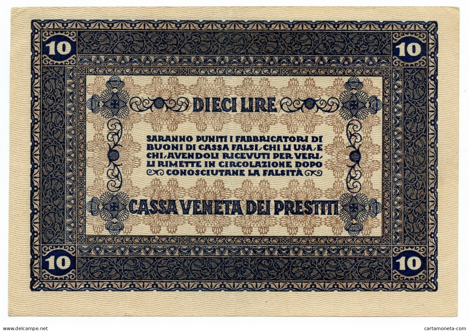 10 LIRE CASSA VENETA DEI PRESTITI OCCUPAZIONE AUSTRIACA 02/01/1918 SPL - Austrian Occupation Of Venezia