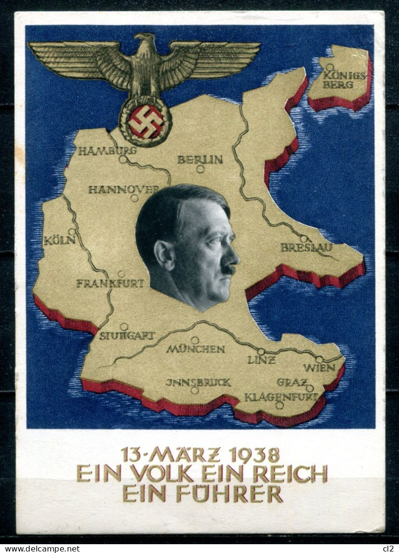 ALLEMAGNE - Entier Postal, Ganzache Michel P268 - "Um 10. April Dem Führer Dein Ja !" - Cartes Postales