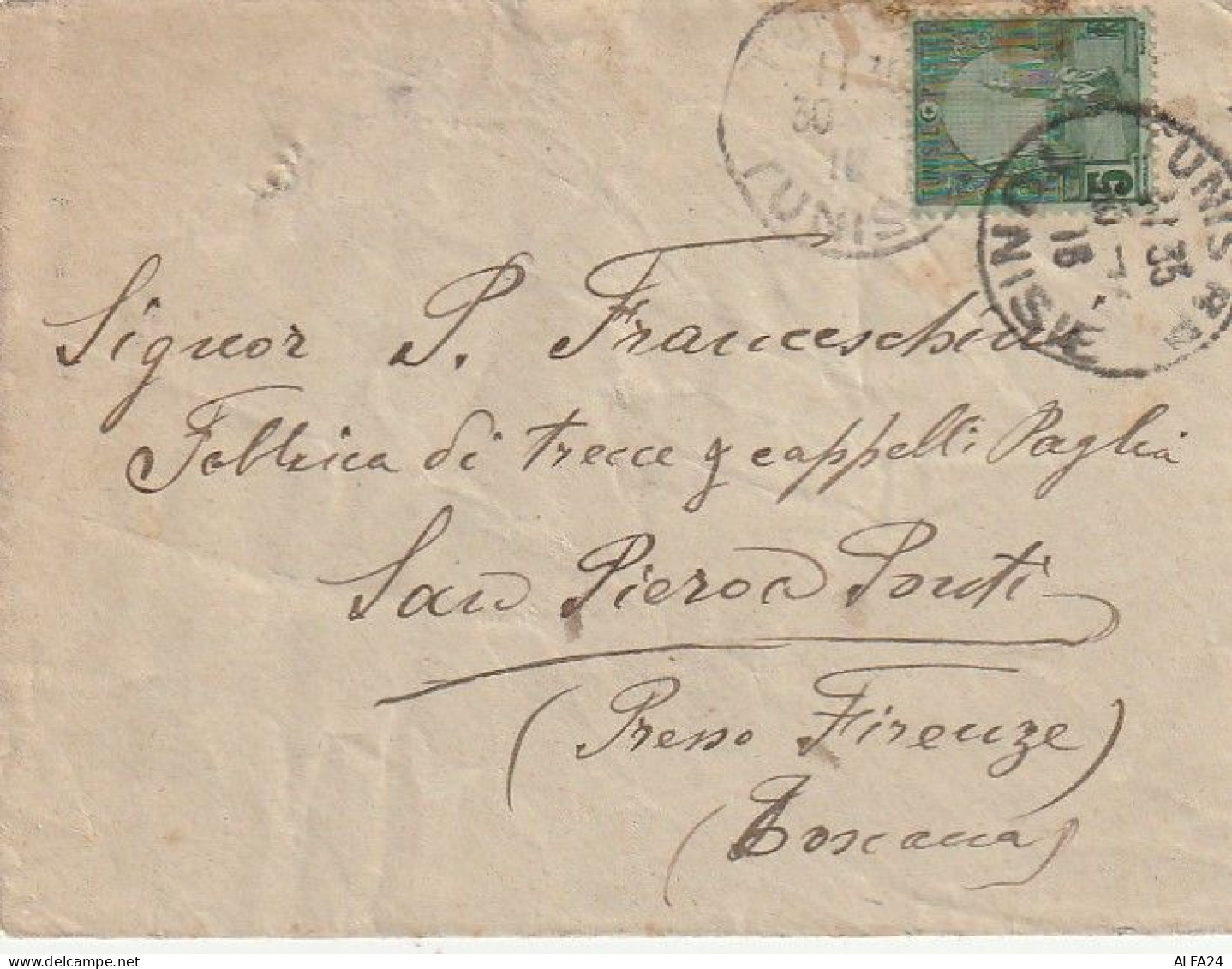 LETTERA TUNISIA 1916 DIRETTA FIRENZE (XT3495 - Lettres & Documents