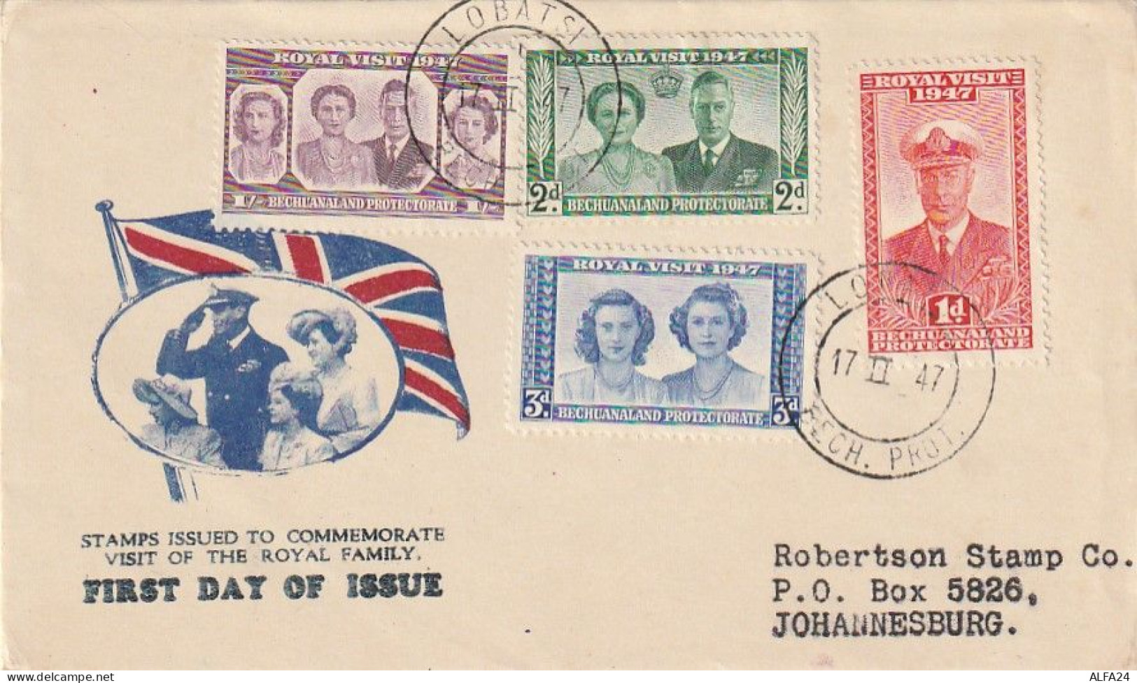 FDC 1947 BECHUANALAND ROYAL VISIT (XT3296 - 1885-1964 Protectorat Du Bechuanaland