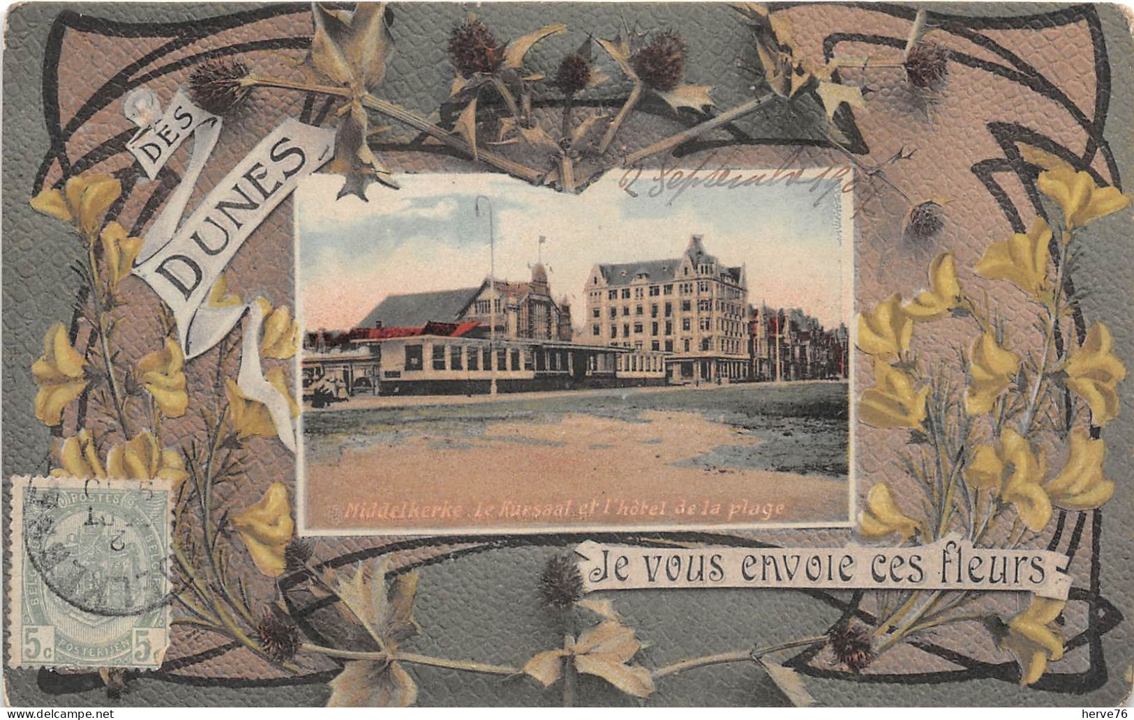 BELGIQUE - MIDDELKERKE - Le Kurssal Et L'Hôtel De La Plage - CPA Fantaisie - Middelkerke