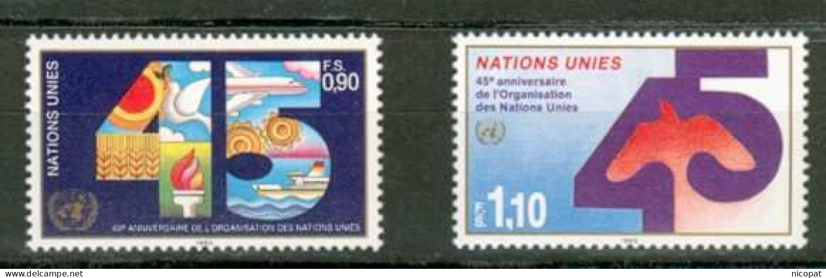 ONU GENEVE MNH ** 192-193 Anniversaire Des Nations Unies - Ungebraucht