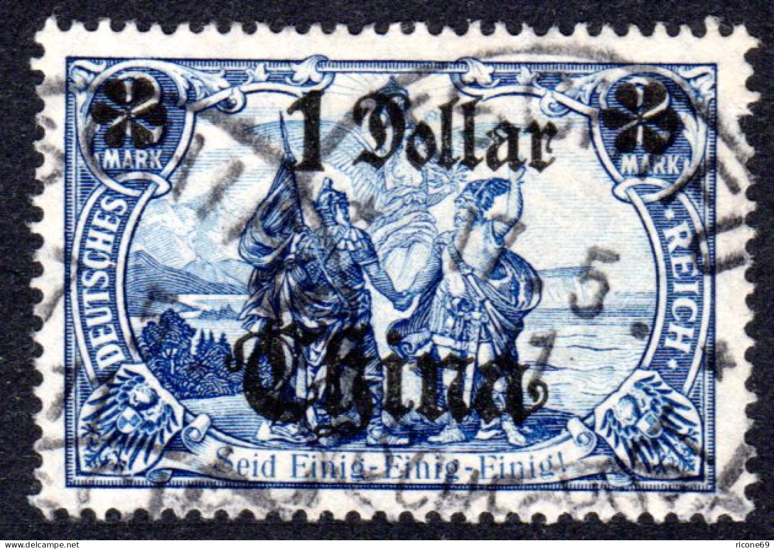 DP China 45 A, 1 Dollar/2 Mark Sauber Gestempelt TSCHIFU - China (oficinas)