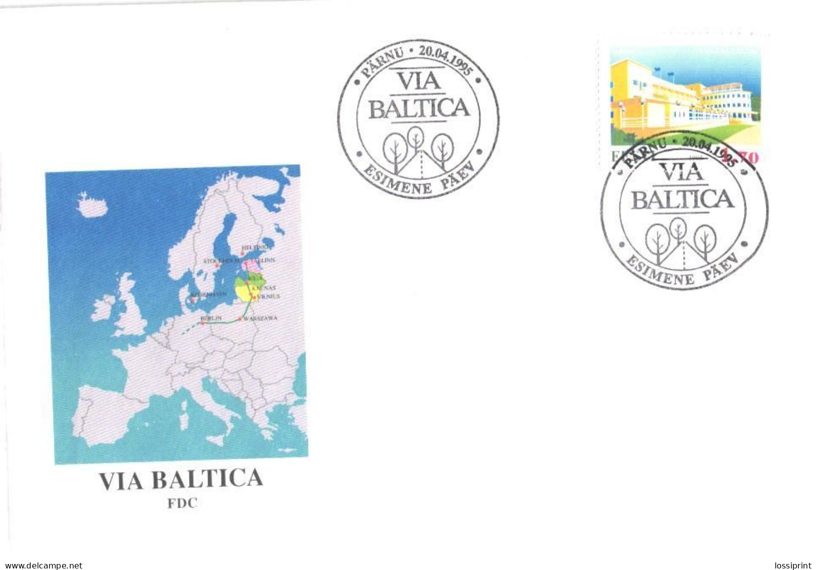 Estonia:FDC, Via Baltica, Joint Issue, 1995 - Estland