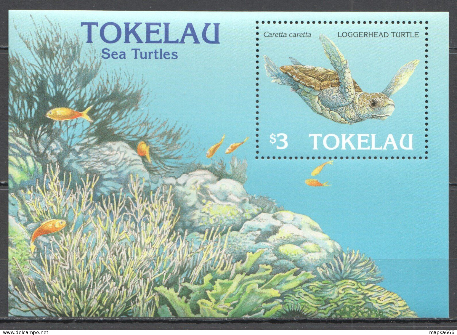 Ft184 1995 Tokelau Sea Turtles Fishes Fauna Marine Life Reptiles Bl6 Mnh - Marine Life