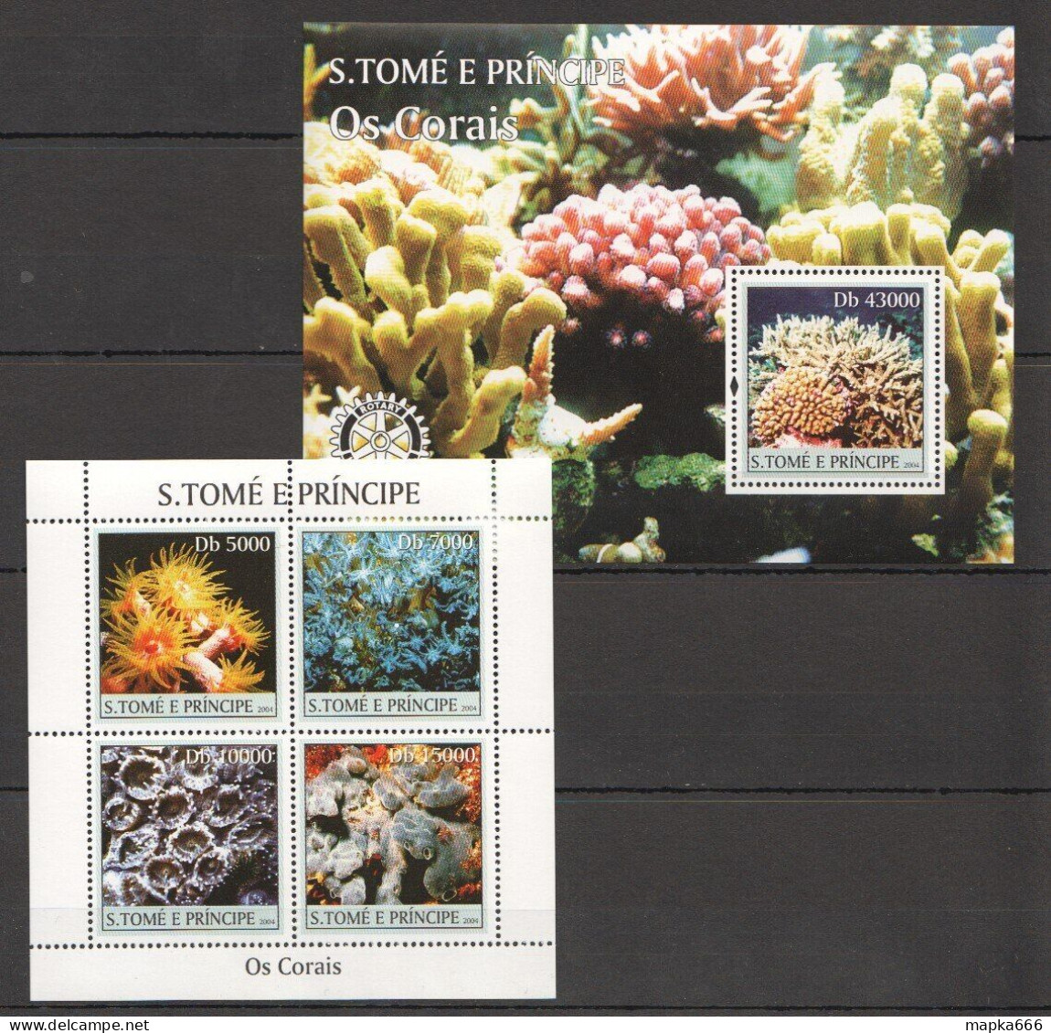 O0141 2004 S.Tome & Principe Corals Reefs Marine Life Fauna Kb+Bl Mnh - Vie Marine