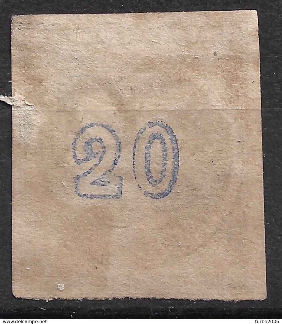 GREECE 1875-80 Large Hermes Head On Cream Paper 20 L Deep Blue Vl. 65 Ba / H 51 B - Gebruikt