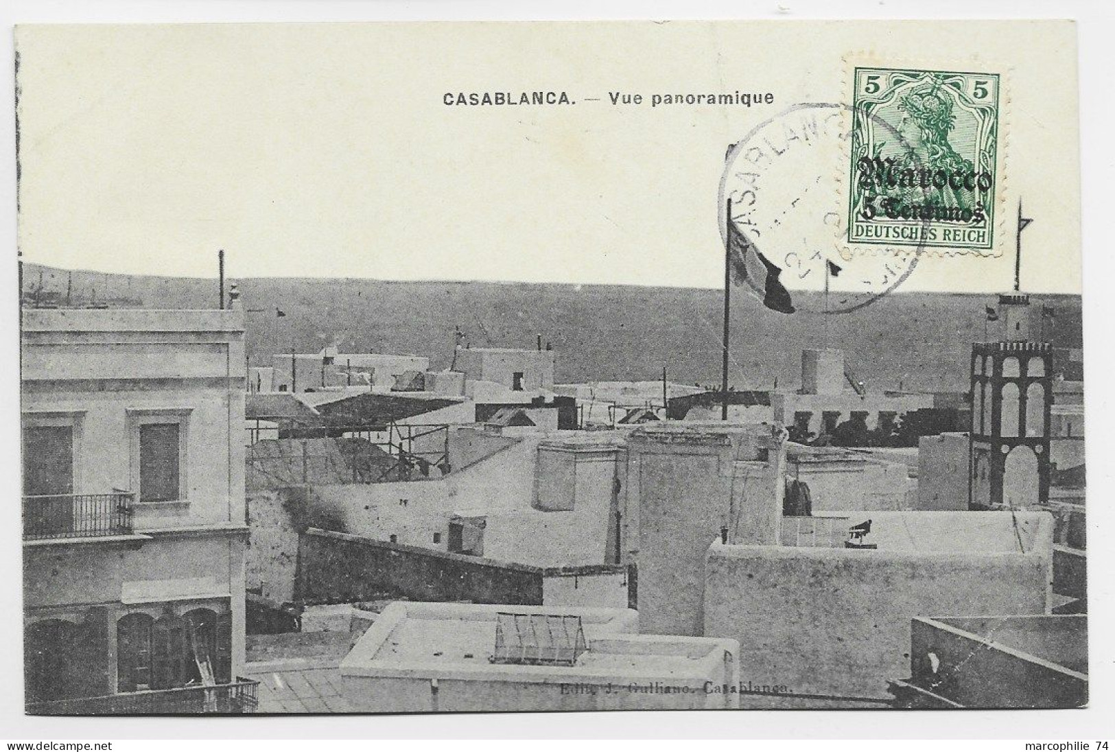 GERMANY GERMANIA 5C MAROCCO AU RECTO CARTE KARTE CASABLANCA - Marokko (kantoren)