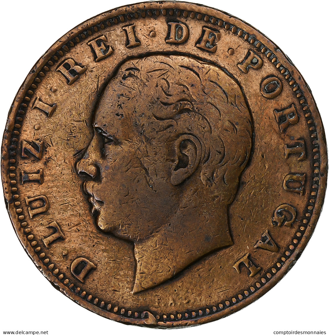 Portugal, Luiz I, 20 Reis, 1883, Lisbonne, Bronze, TB, KM:527 - Portugal