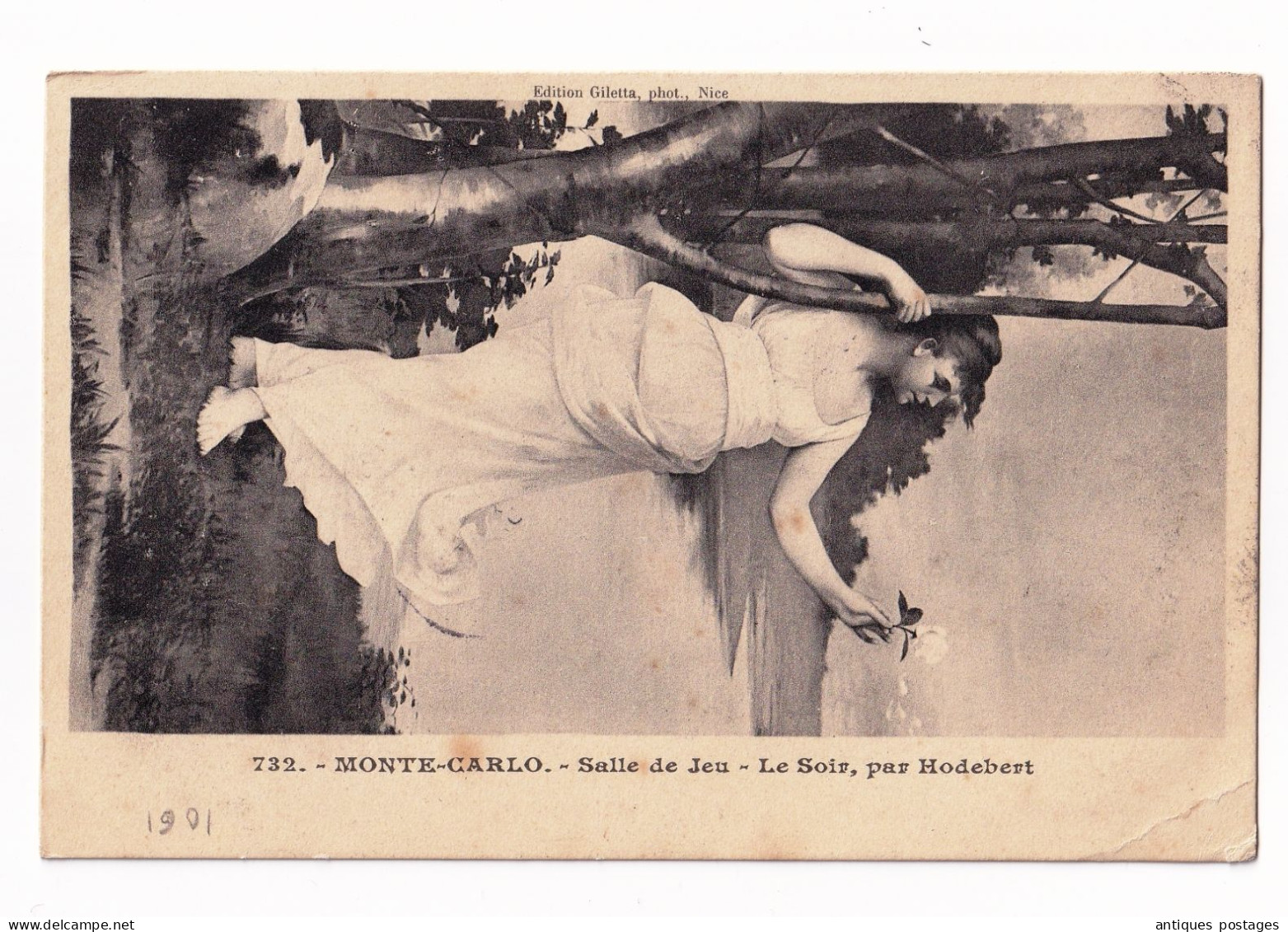 Carte Postale 1908 Monte Carlo Monaco Chepoix Oise Salle De Jeu - Peinture Le Soir Par Hodebert - Briefe U. Dokumente
