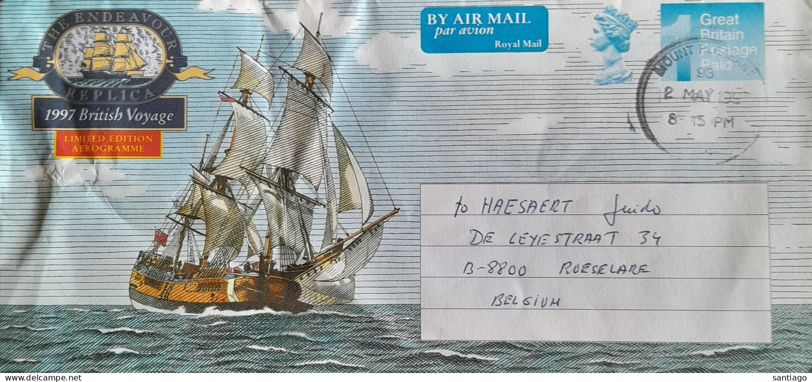 Limited Edition Of Aerogramme /  The Endeavour / James Cook - Stamped Stationery, Airletters & Aerogrammes