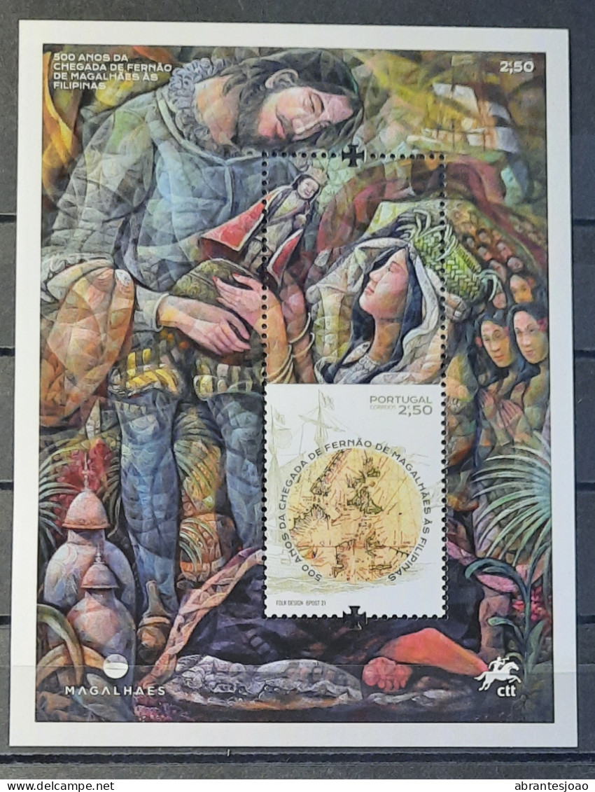 2021 - Portugal - MNH - 500 years since the arrival of Ferdinand Magellan to Philippines - 2 stamps + Block of 1 stamp