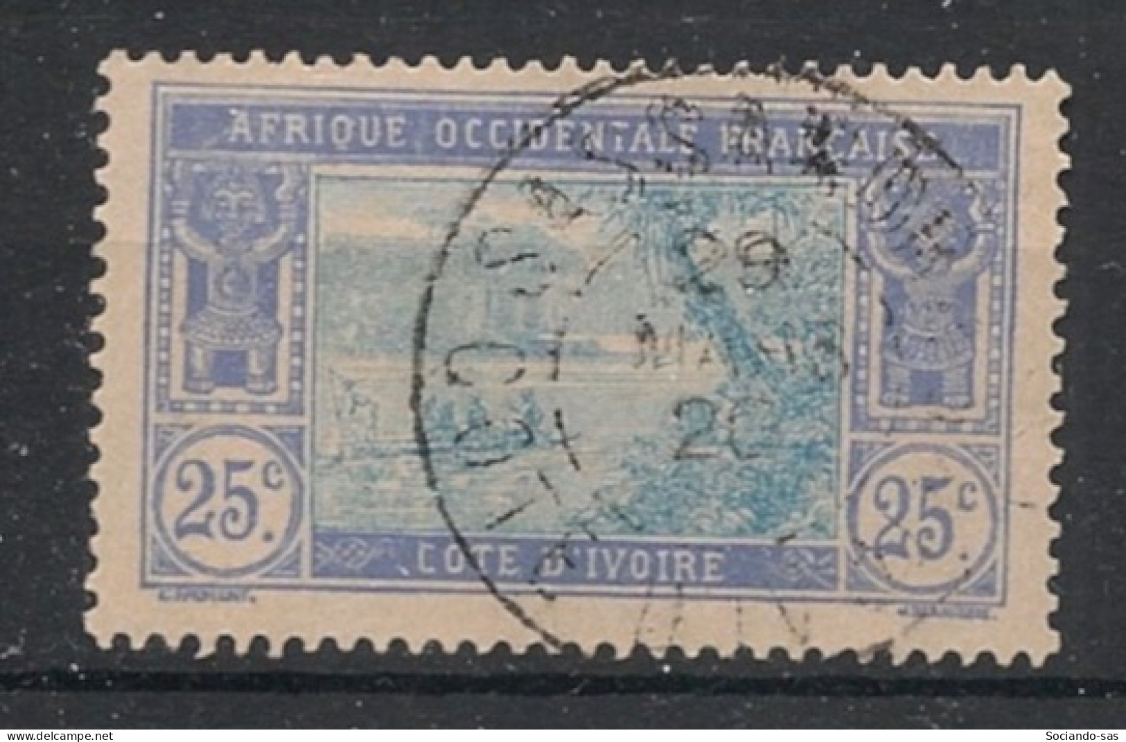 COTE D'IVOIRE - 1913-17 - N°YT. 48 - Lagune Ebrié 25c Bleu - Oblitéré / Used - Oblitérés